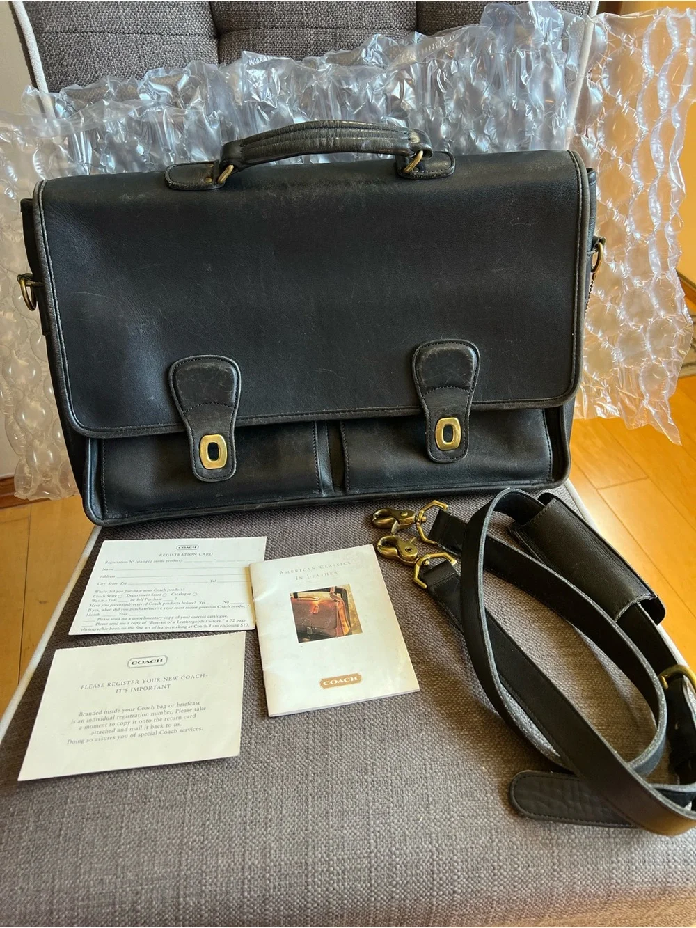 Vintage Coach Prescott Turnlock Briefcase 5275 Black